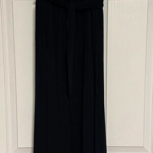 Slinky Brand Black A-Line Maxi Dress with Tie Front